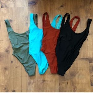 Aerie One Piece Super Scoop Swimsuit - Red Lagoon